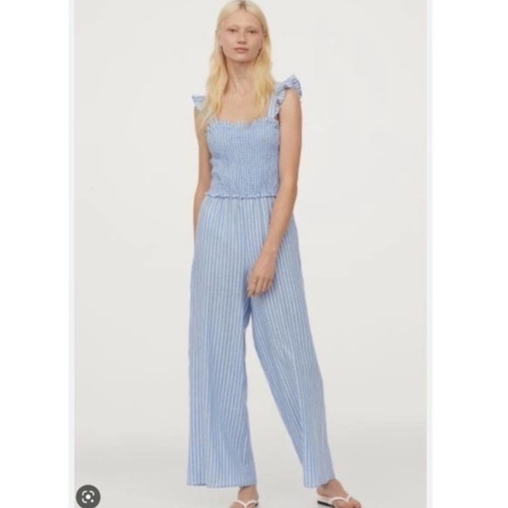 SISSTREVOLUTION SMOCKED WIDE LEG JUMPSUIT